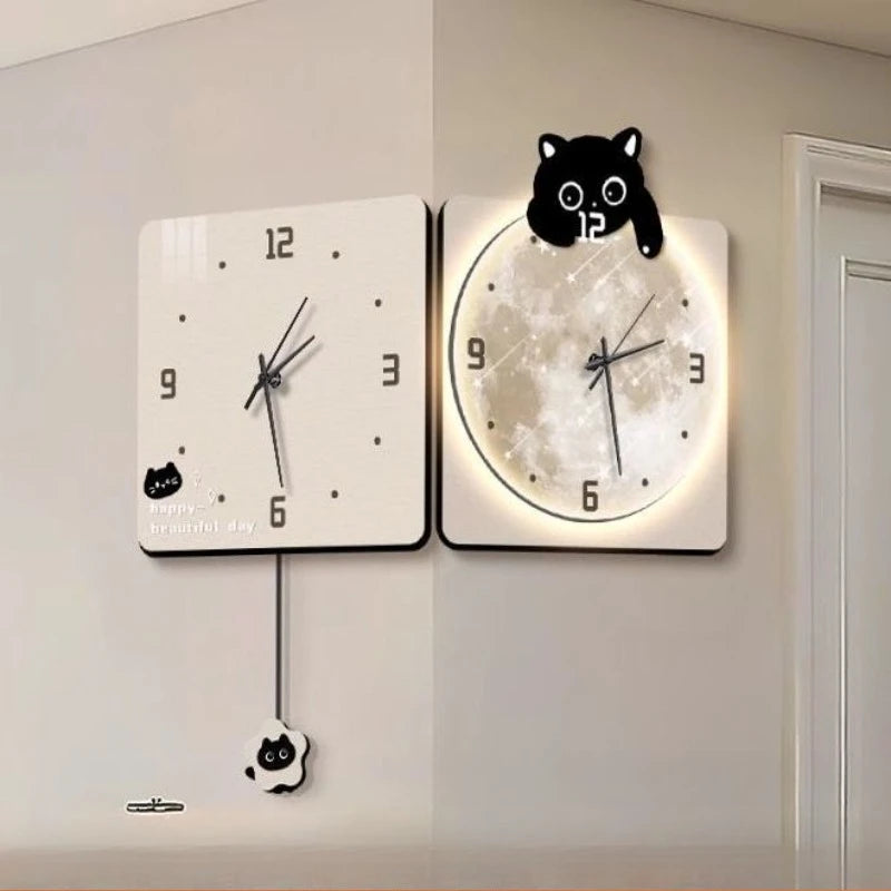 Modern Corner Wall Clock Large Interior Wall Clock Led Digital Watch Luxury Living Room Decorations Home Decoration Accessories